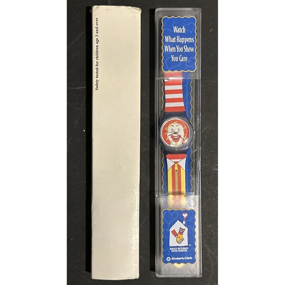 Vintage 1996 Ronald McDonald Wrist Watch Kimberly Clark‎ With Case NOS